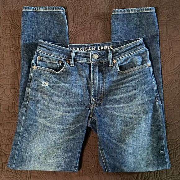 American Eagle blue Jeans.  Next level airflex. Size slim. Distressed. - Picture 1 of 8